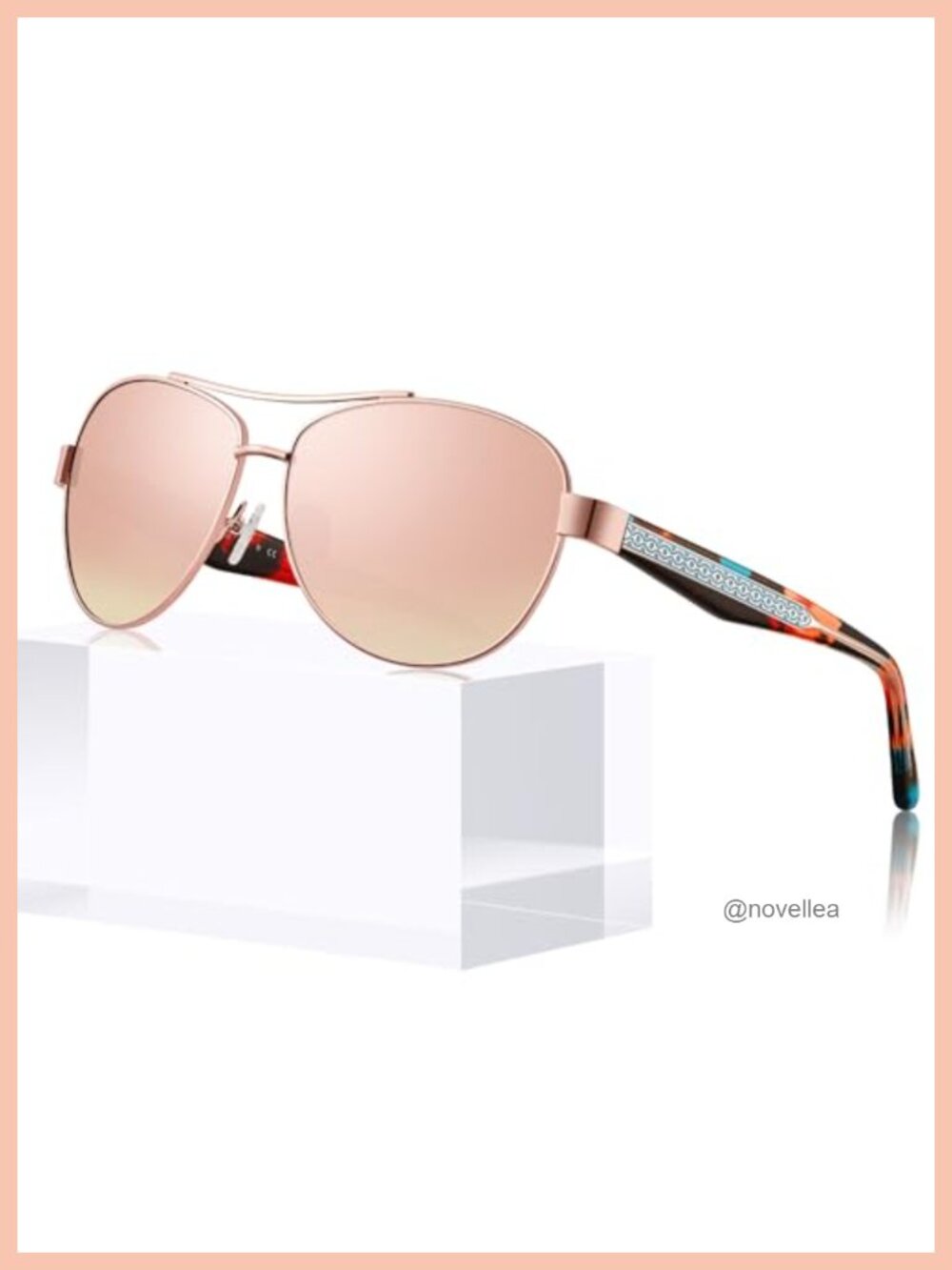 Women's Polarized Aviator Sunglasses Italian Acetate UV Protection